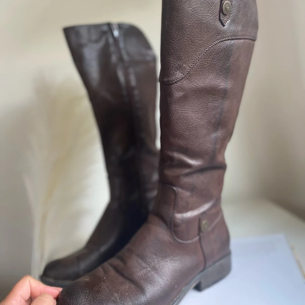 Unr8ed women chocolate brown leather boots 7M Tall Riding Boots Leather